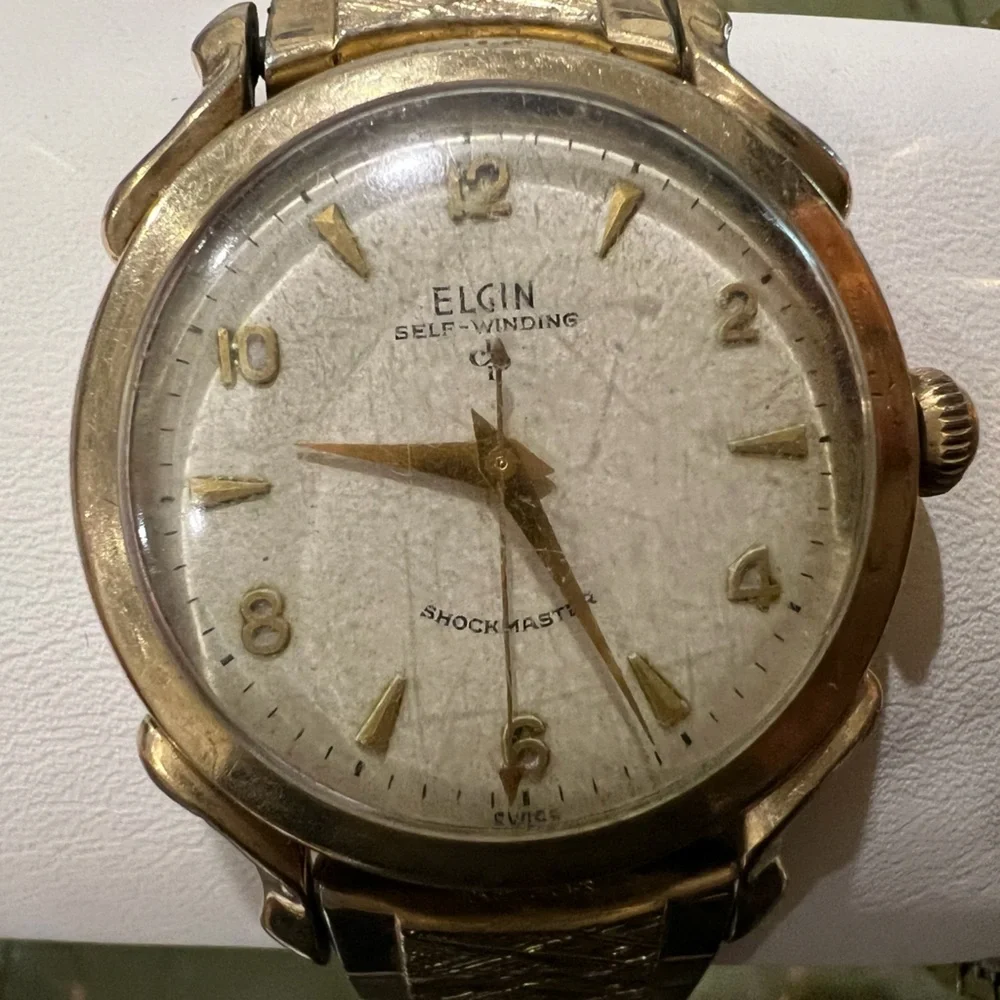 Vintage Elgin Self-Winding Shockmaster Gold Men's Watch